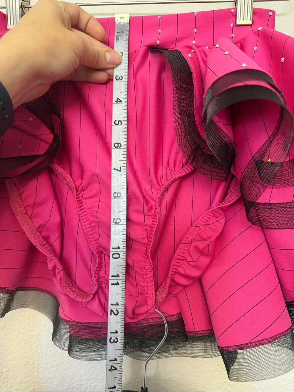 Kelle dance costume 2 piece hot pink jazz rhinestoned ALL THAT PINK 4215 MA adlt - Picture 10 of 13
